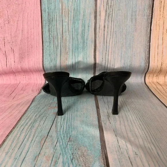 Black charlotte russe open toe slip on high heel sandals square toe - Picture 6 of 9